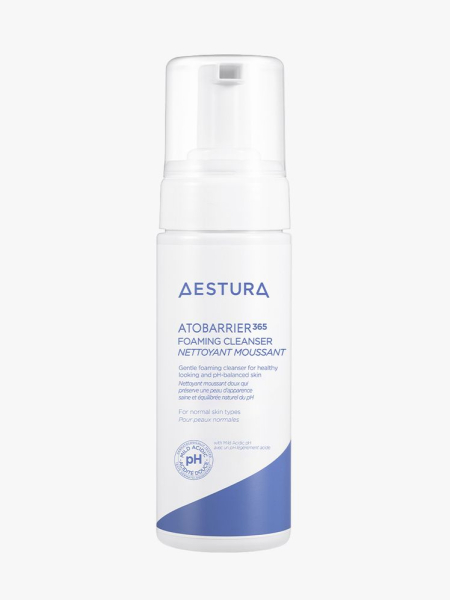 Aestura Atobarrier 365 Foaming Cleanser on a light gray background